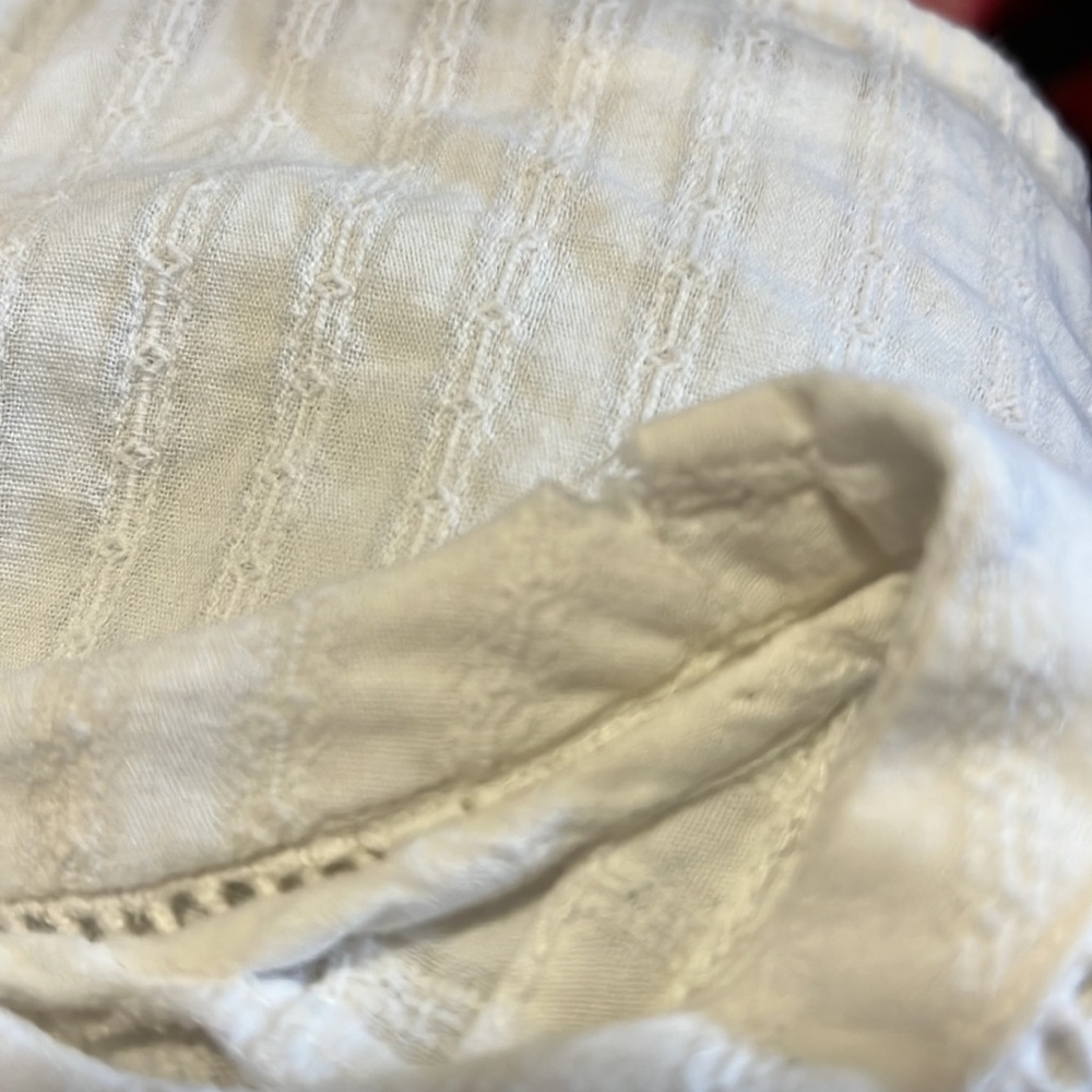 Anthropologie AKEMI + KIN White Boho Long Sleeve V-Neck Top - Picture 6 of 8